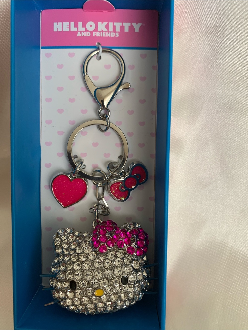 Hello Kitty Pink and Silver Crystal Pendant Key Ring by Hello Kitty
